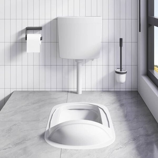 vidaXL toiletcisterne med vandindløb i bunden 3/6 l grå