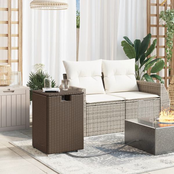 vidaXL gasflaskeskjuler 40x40x60 cm polyrattan brun