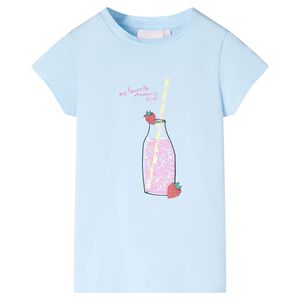 vidaXL T-shirt til b&oslash;rn str. 128 lysebl&aring;