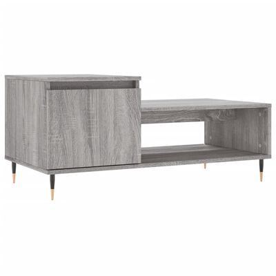 vidaXL sofabord 100x50x45 cm konstrueret træ Grå sonoma-eg