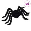 vidaXL Halloween Edderkop Dekoration 6 stk. Sort 75 cm