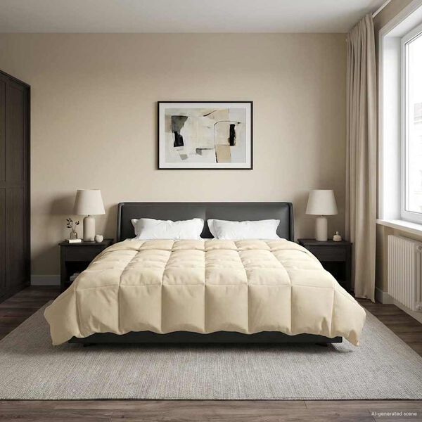 vidaXL Sommer dyne Quilting Creme 220 x 260 cm Mikrofiber