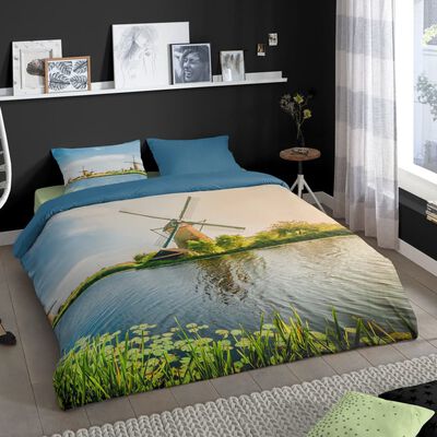 Good Morning sengetøj WINDMILL 200x200/220 cm flerfarvet
