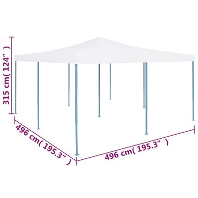 vidaXL foldbar pavillon 5x5 m hvid