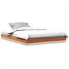 vidaXL sengeramme 135x190 cm massivt fyrretr&aelig; brun