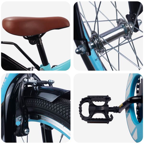 vidaXL B&oslash;rnecykel 20 tommer til b&oslash;rn i alderen 6-11 &aring;r Lys bl&aring;