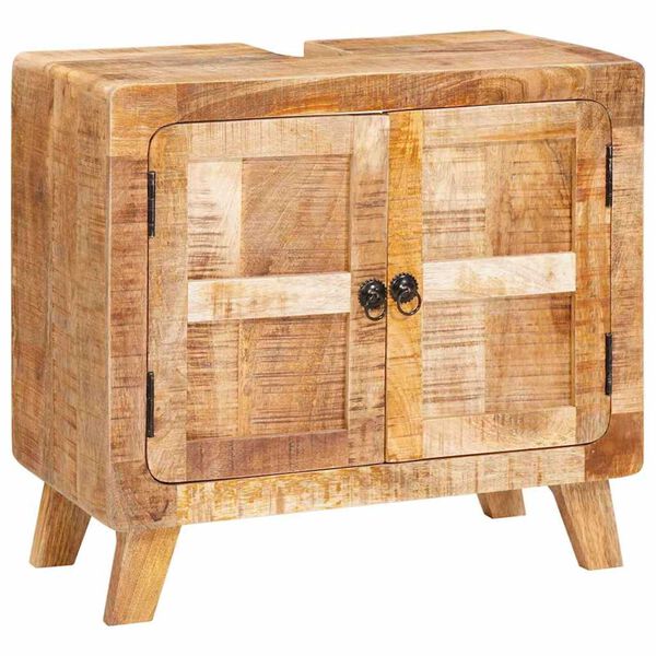 vidaXL Badeværelsesskab Brun Massiv mangotræ og konstrueret træ