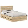 vidaXL Sengestel med skuffe Sonoma eg 120 x 190 cm Ingeni&oslash;rtr&aelig;
