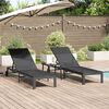 vidaXL Solseng med pude 2-person 3 pcs Sort polyrattan