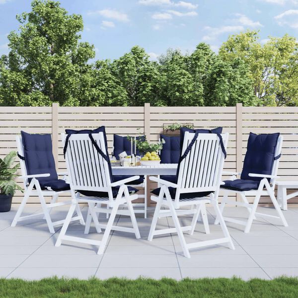 vidaXL stolehynder med h&oslash;j ryg 6 stk. oxfordstof marinebl&aring;