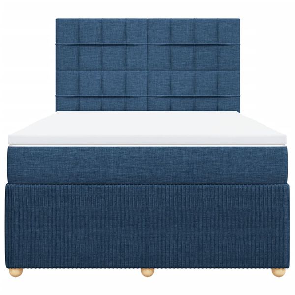 vidaXL kontinentalseng med madras 160x200 cm stof bl&aring;