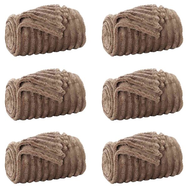 vidaXL Kastet&aelig;pper 6 pcs Camel 150 x 130 cm Fleece