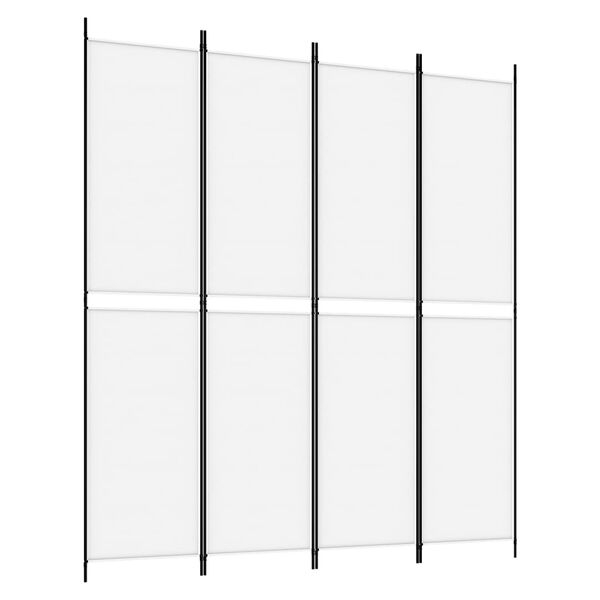 vidaXL 4-panels rumdeler 200x220 cm stof hvid