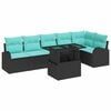 vidaXL Havesofa S&aelig;t 7 stk. Sort Poly rattan