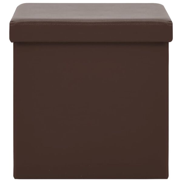 vidaXL foldbare opbevaringspuffer 2 stk. PVC brun