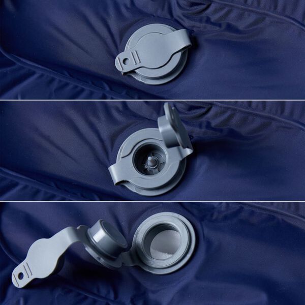 vidaXL 1-personers campingmadras med pude selvoppustelig marinebl&aring;