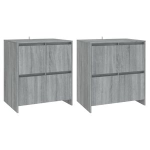 vidaXL sk&aelig;nke 2 stk. 70x41x75 cm konstrueret tr&aelig; gr&aring; sonoma-eg