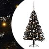 vidaXL Kunstig Forbelyst Juletr&aelig; med 150 LED'er Sort 120 cm PVC