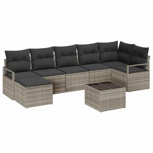 vidaXL Sofa S&aelig;t 9 stk. Lysegr&aring; polyrattan