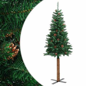 vidaXL smalt juletr&aelig; med &aelig;gte tr&aelig; og grankogler 150 cm PVC gr&oslash;n
