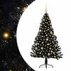 vidaXL Kunstig Forbelyst Juletr&aelig; med 150 LED'er Sort 150 cm PVC