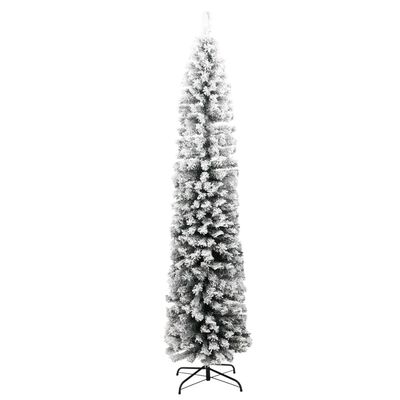 vidaXL smalt kunstigt juletræ med sne 210 cm PVC grøn