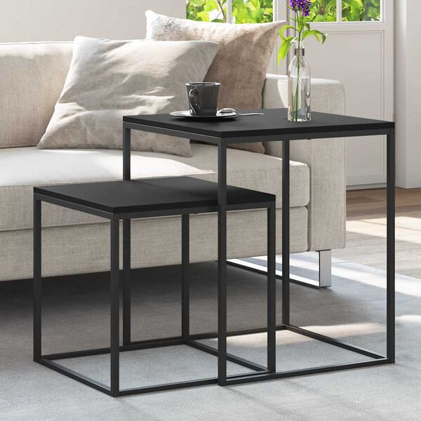 vidaXL sofaborde 2 stk. konstrueret tr&aelig; og metal