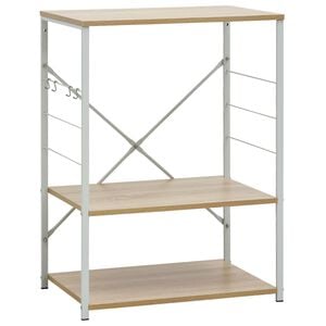 vidaXL skab til mikrob&oslash;lgeovn 60x39,6x79,5 cm konstrueret tr&aelig; hvid/eg