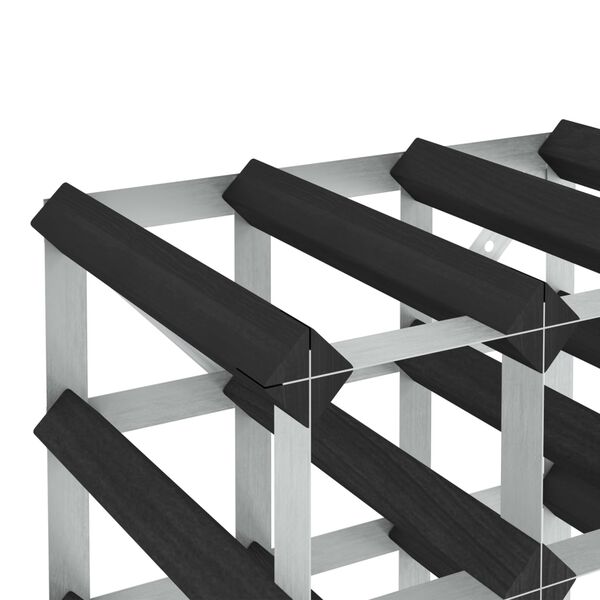vidaXL vinreol til 120 flasker massivt fyrretræ sort