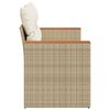 vidaXL 2-personers havesofa med hynder polyrattan beige