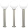 vidaXL pullertlamper 3 stk. 80 cm rustfrit st&aring;l IP44
