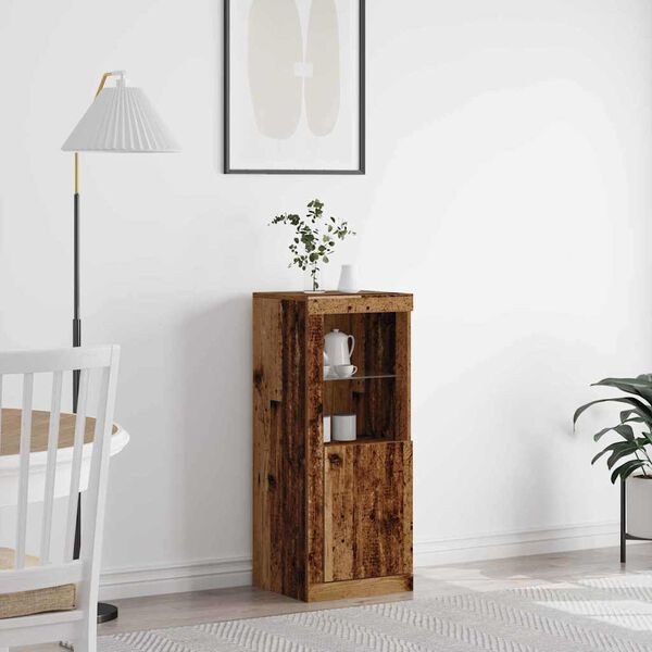 vidaXL LED Sideboard Gammelt tr&aelig; 41 x 37 x 100 cm Konstrueret tr&aelig;