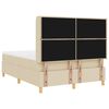 vidaXL Box spring seng med LED-lysstrimler Creme 140 x 190 cm Stof