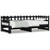 vidaXL daybed med udtr&aelig;k 2x(90x190) cm massivt fyrretr&aelig; sort