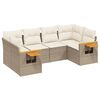 vidaXL sofas&aelig;t til haven 6 dele med hynder polyrattan beige