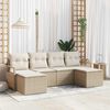 vidaXL Sofa S&aelig;t med pude 6 pcs Beige og creme polyrattan