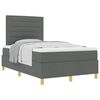 vidaXL Box spring seng med hovedg&aelig;rde M&oslash;rkegr&aring; 120 x 190 cm Stof