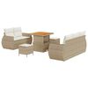 vidaXL Havesofa S&aelig;t 8 stk. 5-Antal s&aelig;der Beige og creme polyrattan