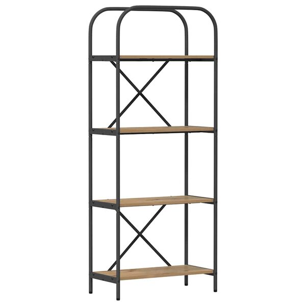 vidaXL Bogreol Artisan Egetr&aelig; 60 x 30 x 146 cm Konstrueret tr&aelig;