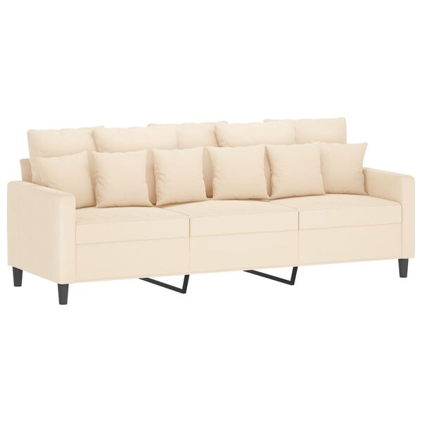vidaXL 3-personers sofa 180 cm fl&oslash;jl cremefarvet