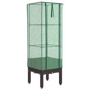 vidaXL h&oslash;jbed med drivhusovertr&aelig;k 40x40x140 cm rattan-look