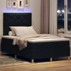vidaXL LED Box Spring Bed med madras Sort 120 x 190 cm Stof