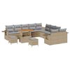 vidaXL Havesofa S&aelig;t 13 stk. Beige polyrattan