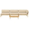 vidaXL Sofa S&aelig;t med pude Ensfarvet 4 pcs Beige Massivt Akacietr&aelig;