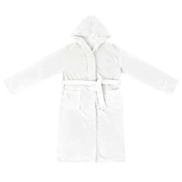 vidaXL Badek&aring;be med h&aelig;tte Hvid m Flannel