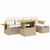 vidaXL sofas&aelig;t til haven 6 dele med hynder polyrattan beige