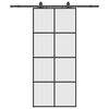 vidaXL skyded&oslash;r med hardwares&aelig;t 90x205 cm ESG glas sort