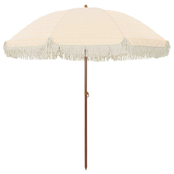 vidaXL Parasol Gul og Hvid Ø 205 x 209 cm Stål