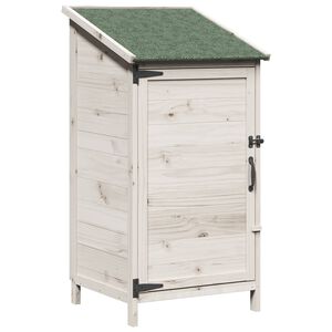 vidaXL Have Skur med tag Hvid 59 x 56 x 113,5 cm Massivt Fyrretr&aelig;