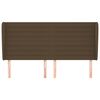 vidaXL sengegavl med kanter 183x23x118/128 cm stof m&oslash;rkebrun